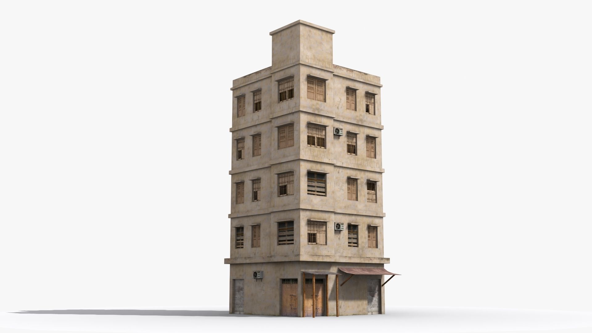 Arab Middle East Building x5 Low-poly 3D model_2