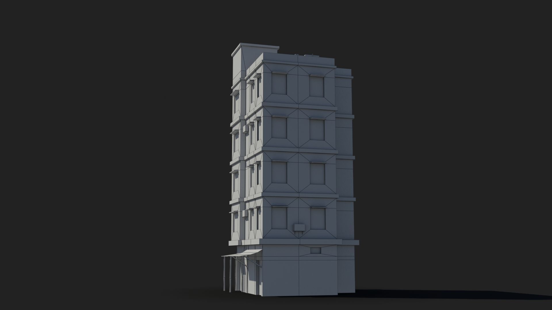 Arab Middle East Building x5 Low-poly 3D model_10