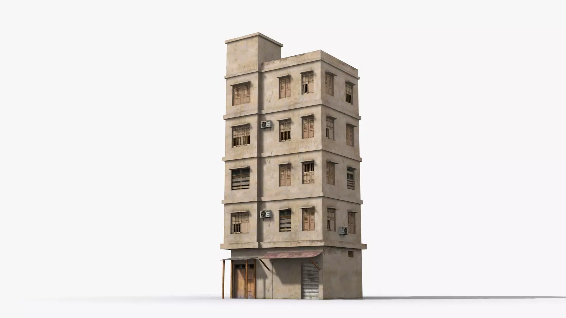 Arab Middle East Building x5 Low-poly 3D model_0