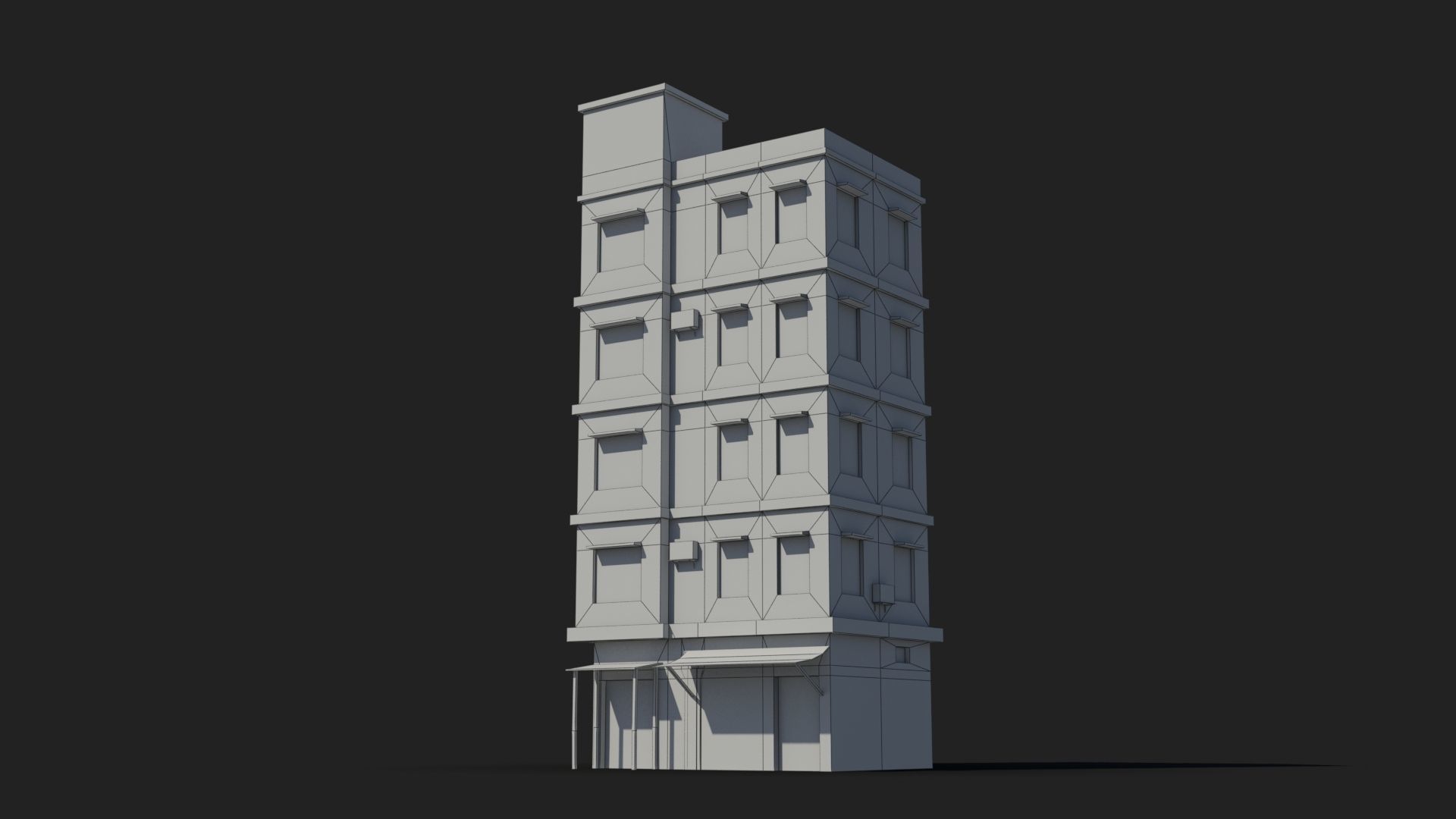 Arab Middle East Building x5 Low-poly 3D model_6