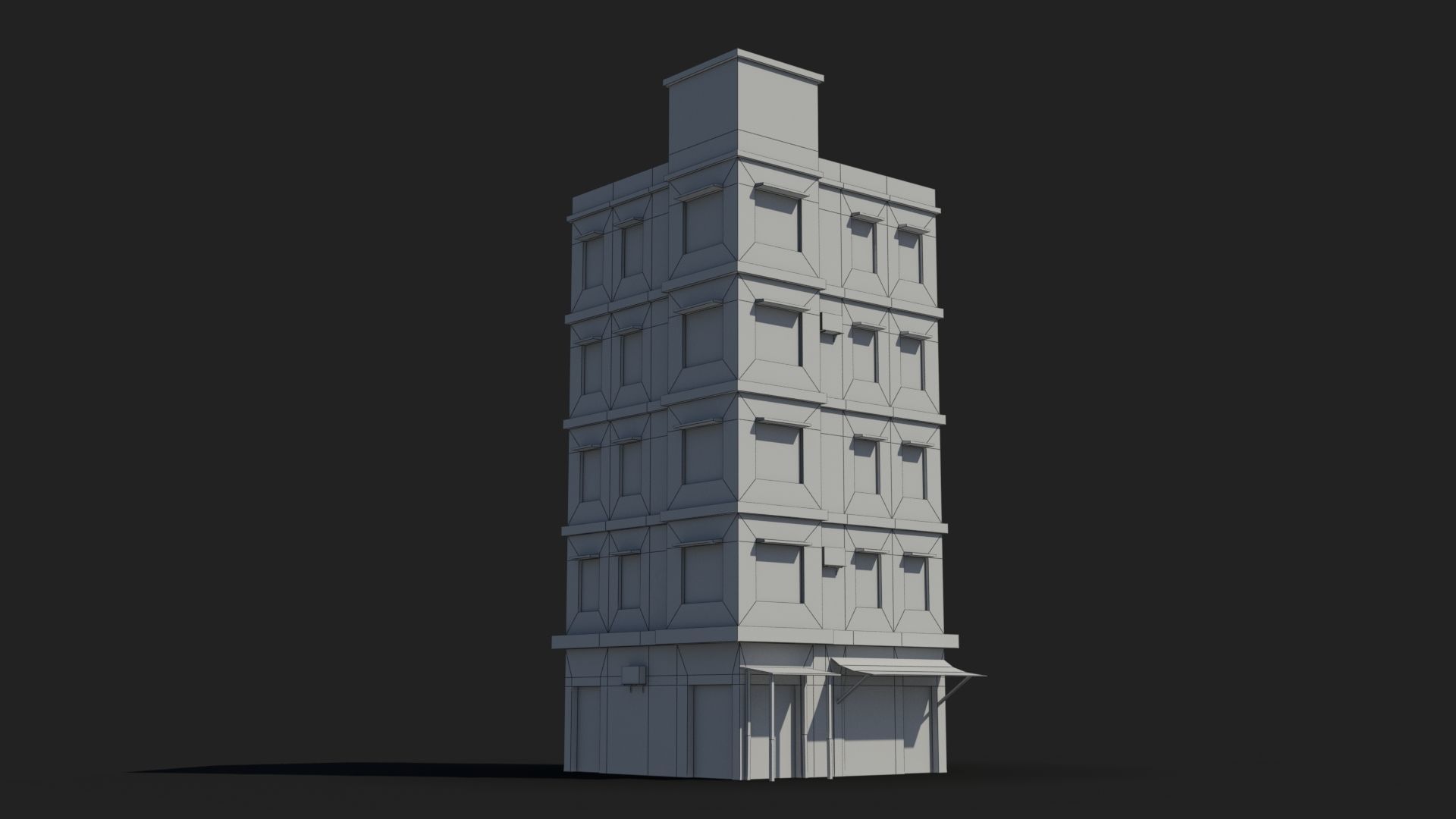 Arab Middle East Building x5 Low-poly 3D model_8