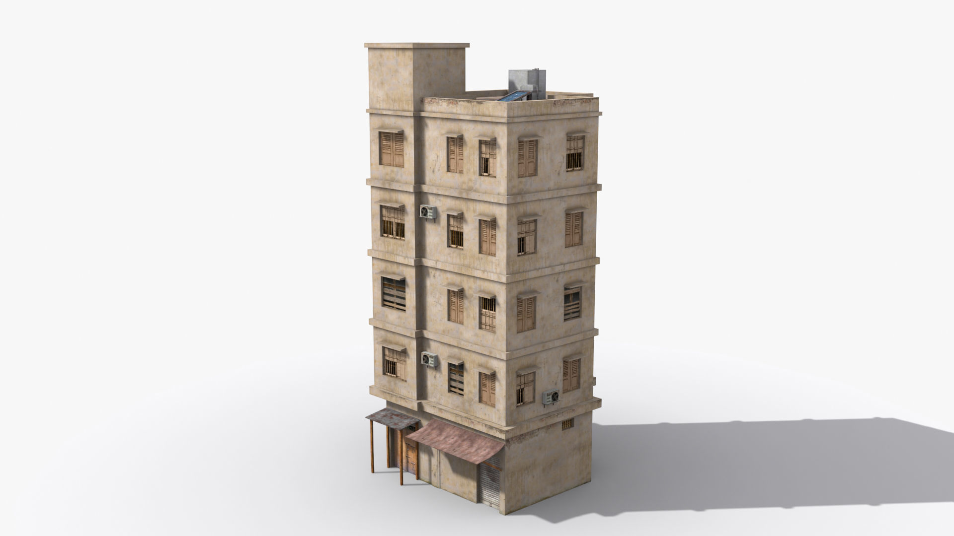 Arab Middle East Building x5 Low-poly 3D model_5