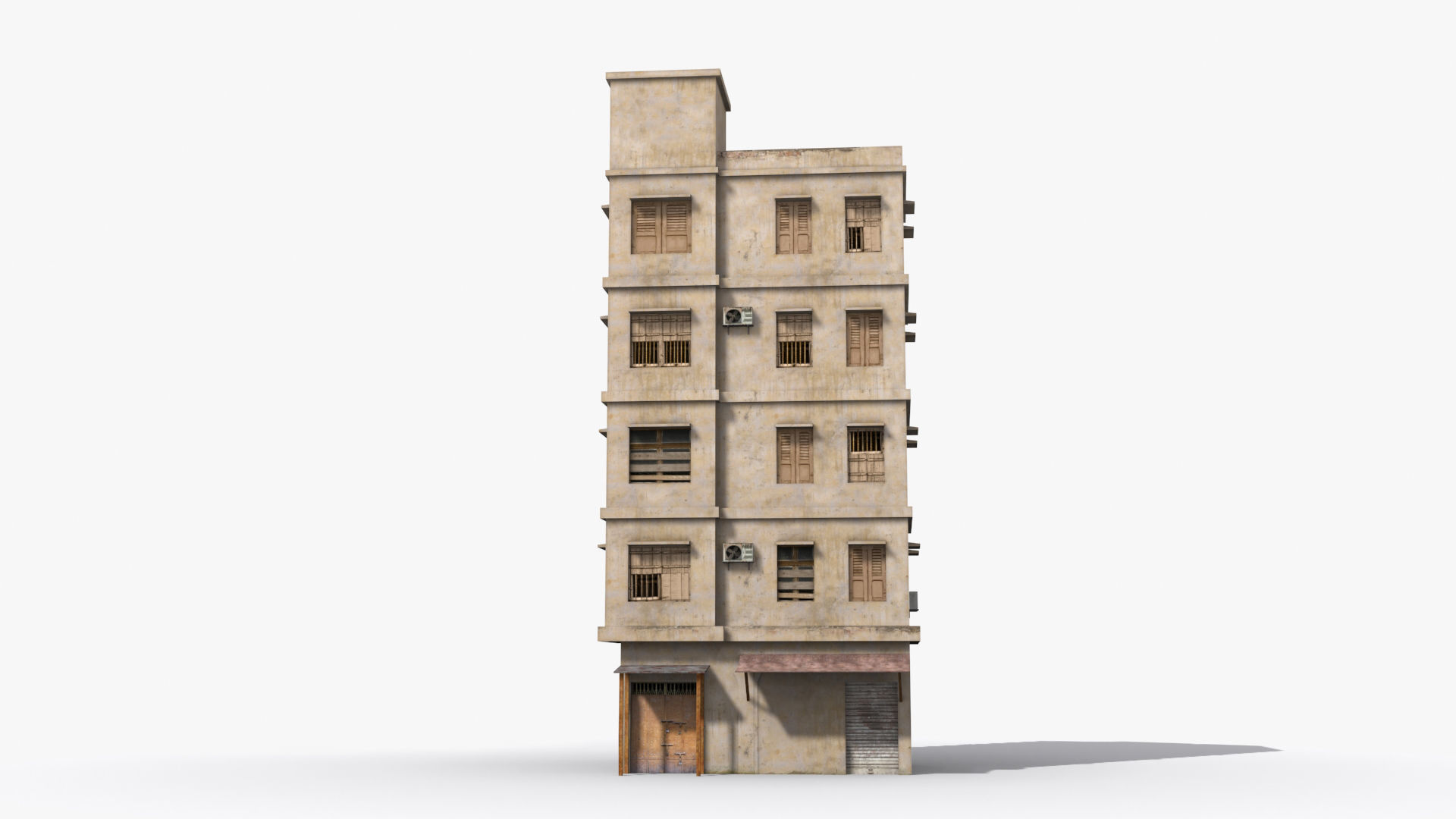 Arab Middle East Building x5 Low-poly 3D model_1