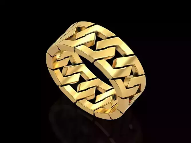 Hexagonal Cuban Chain Ring