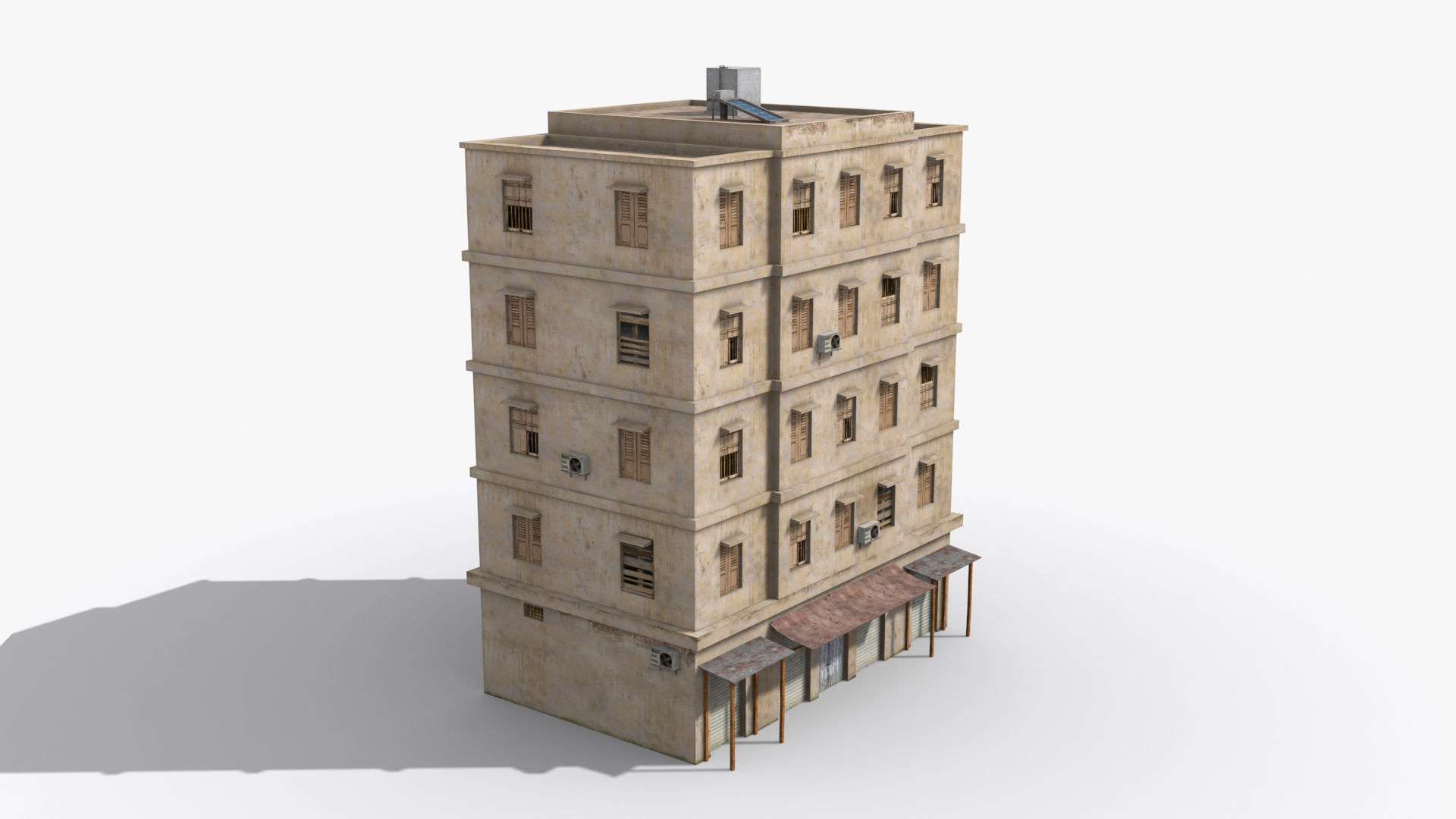 Arab Middle East Building x6 Low-poly 3D model_5