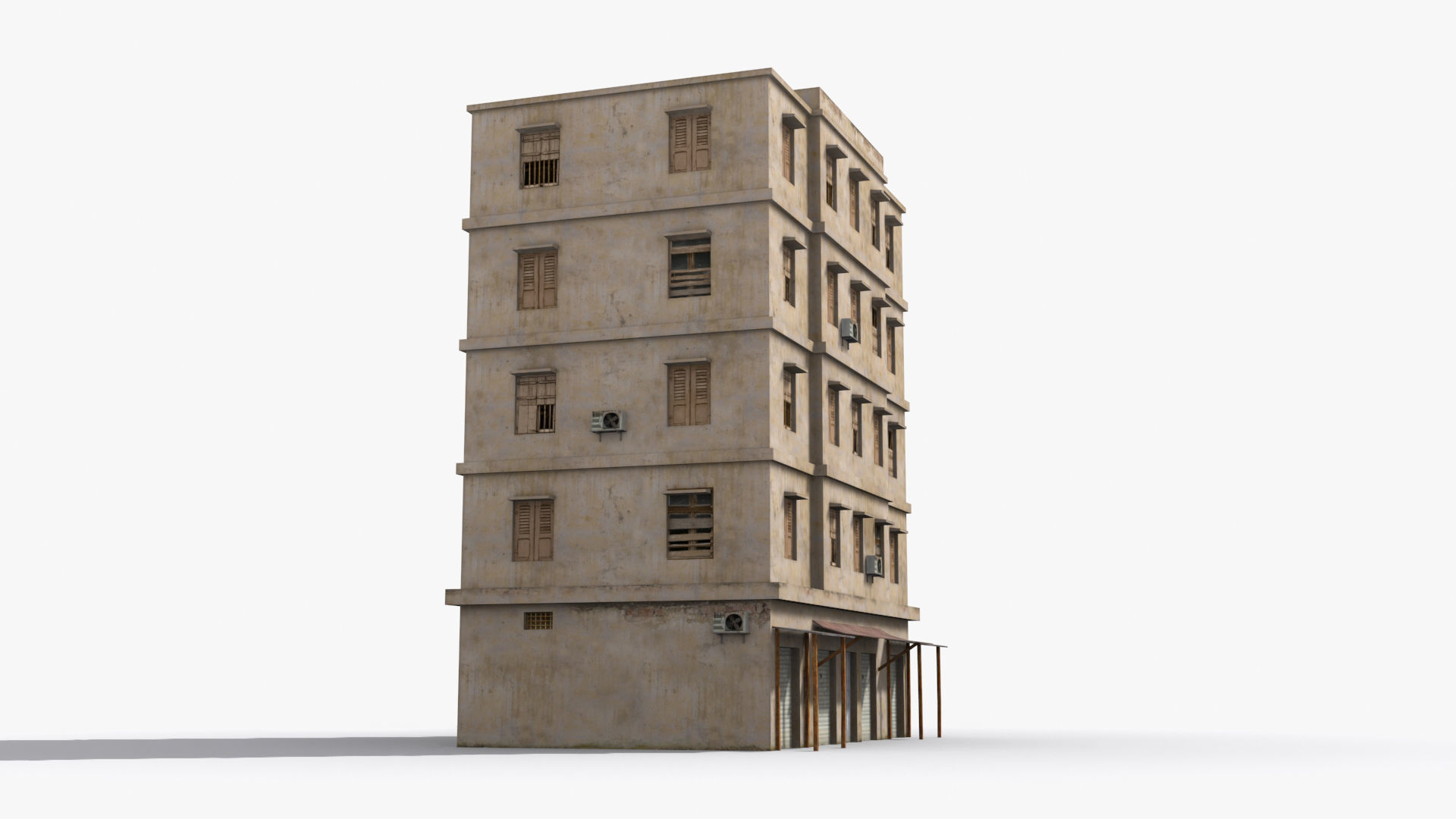 Arab Middle East Building x6 Low-poly 3D model_3