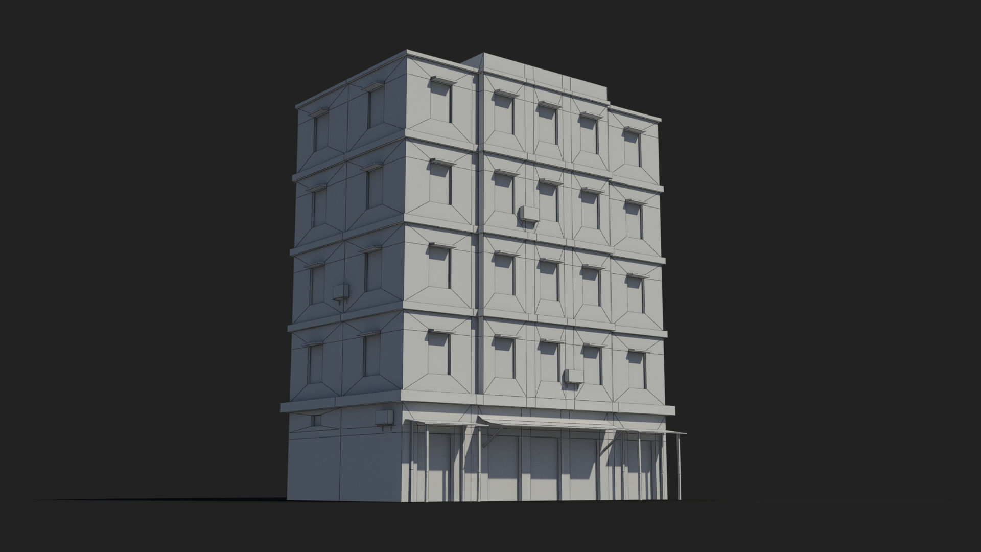 Arab Middle East Building x6 Low-poly 3D model_6
