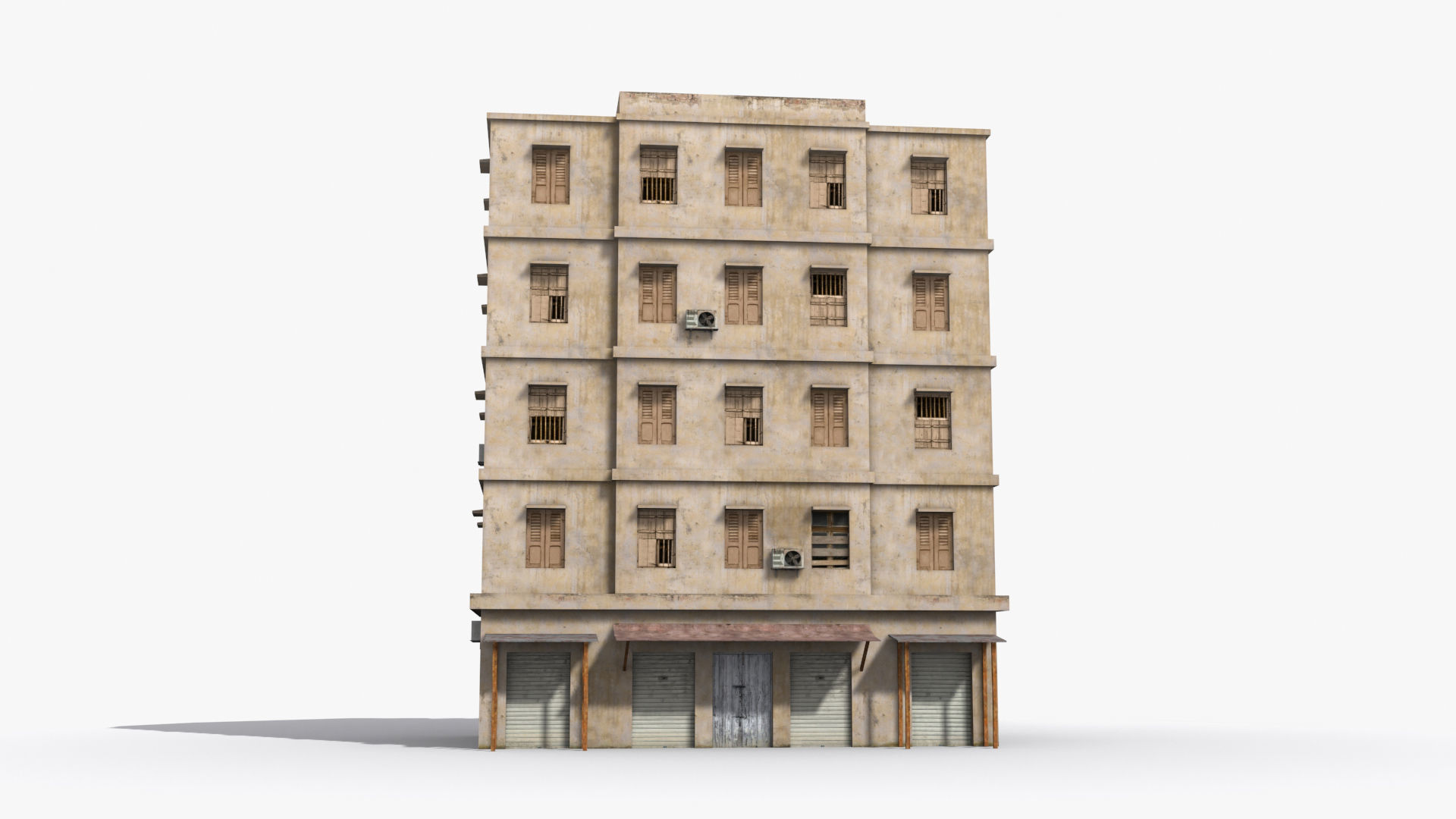 Arab Middle East Building x6 Low-poly 3D model_1