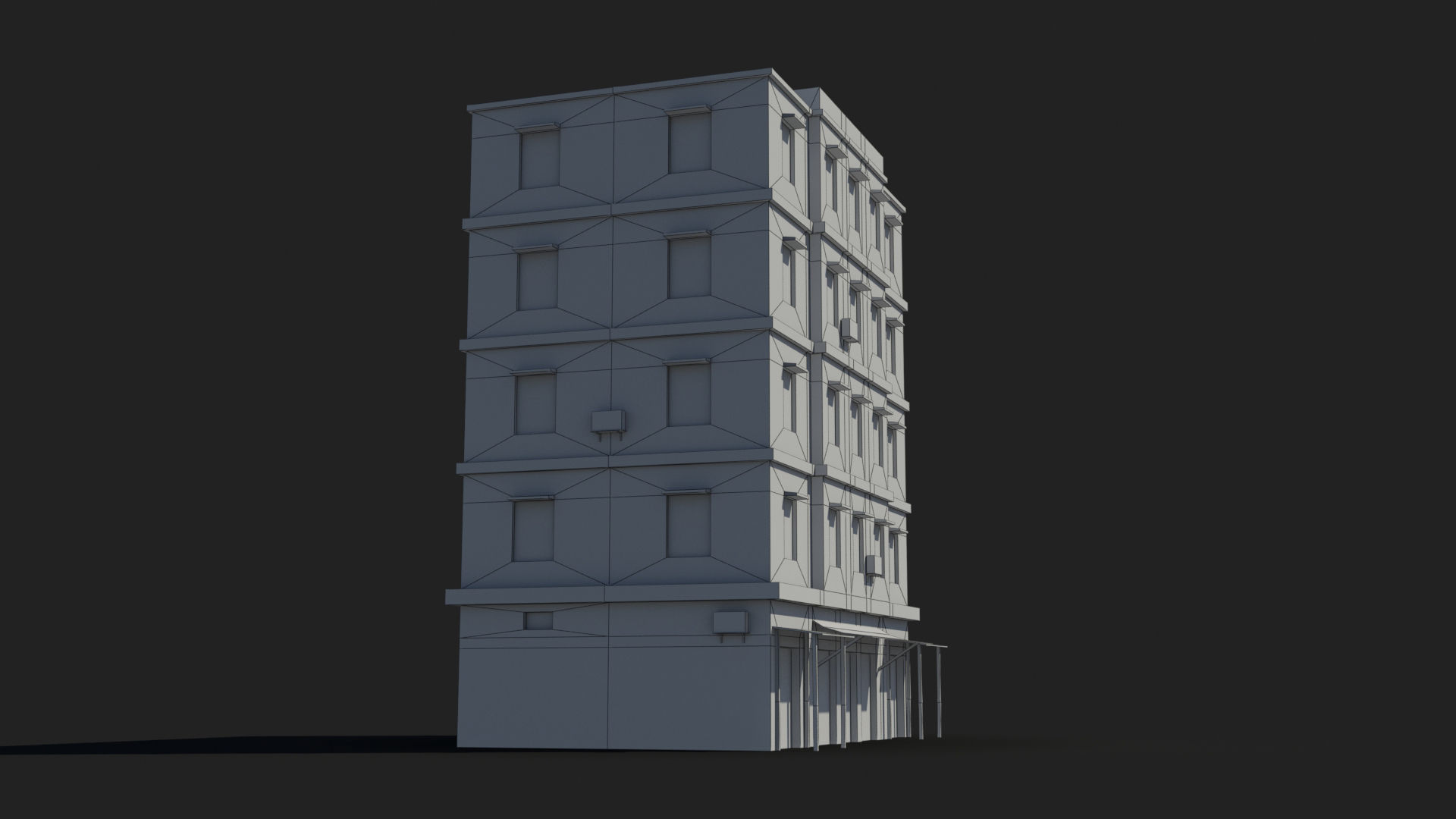 Arab Middle East Building x6 Low-poly 3D model_9