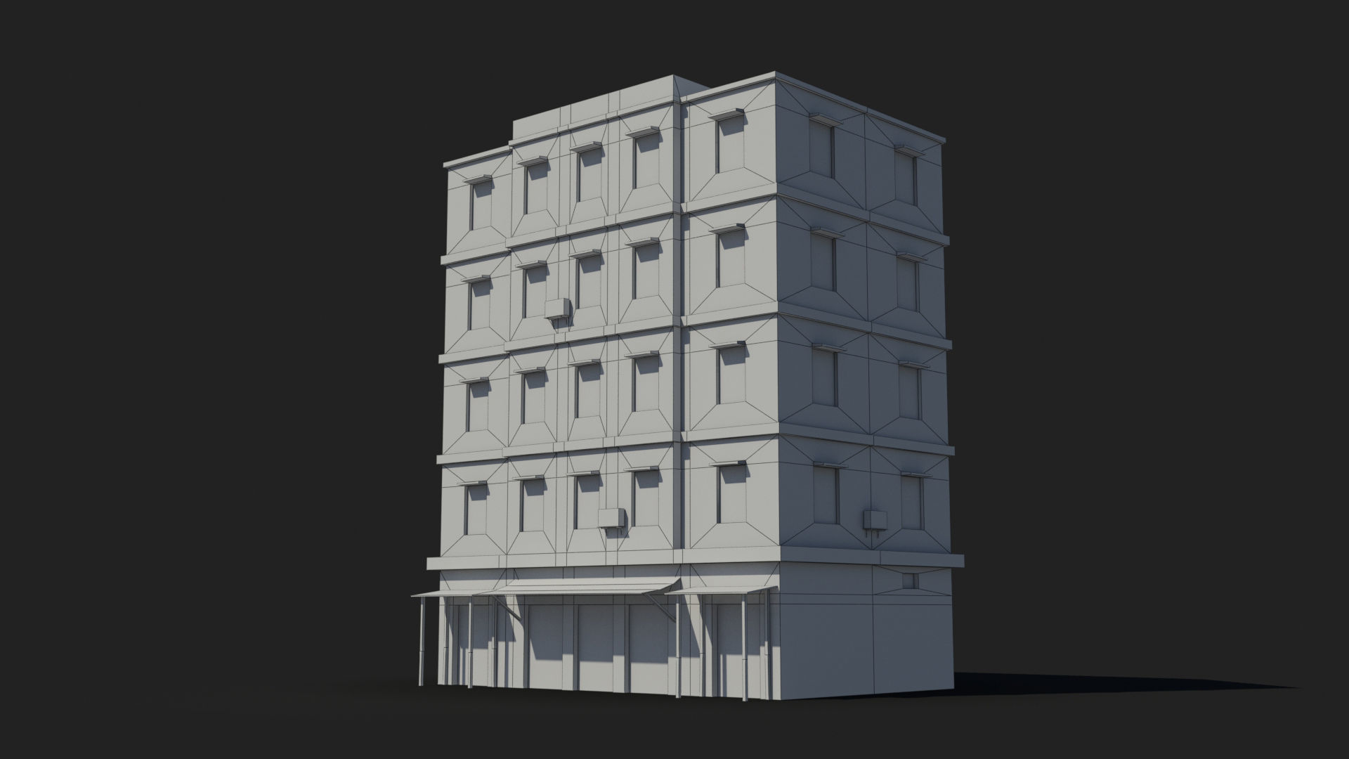 Arab Middle East Building x6 Low-poly 3D model_8