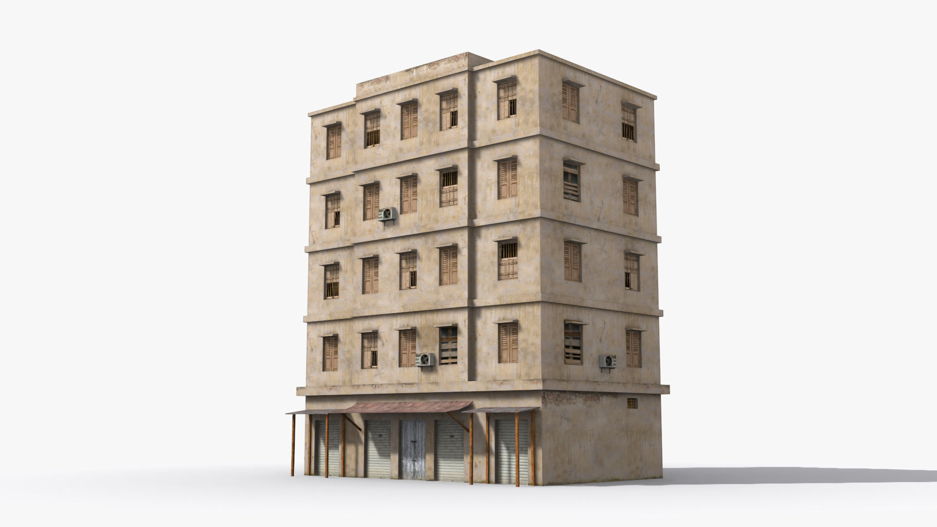 Arab Middle East Building x6 Low-poly 3D model_2