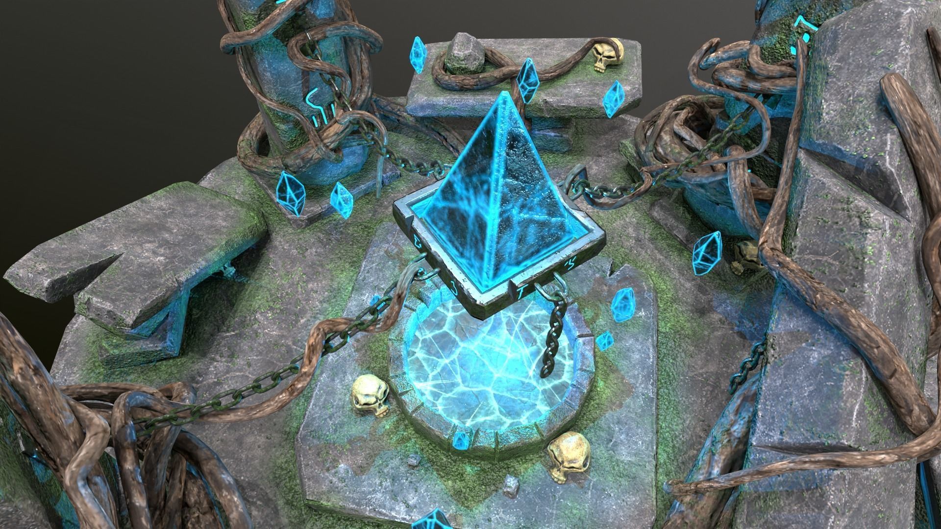 Magic Crystal Low-poly 3D model_14