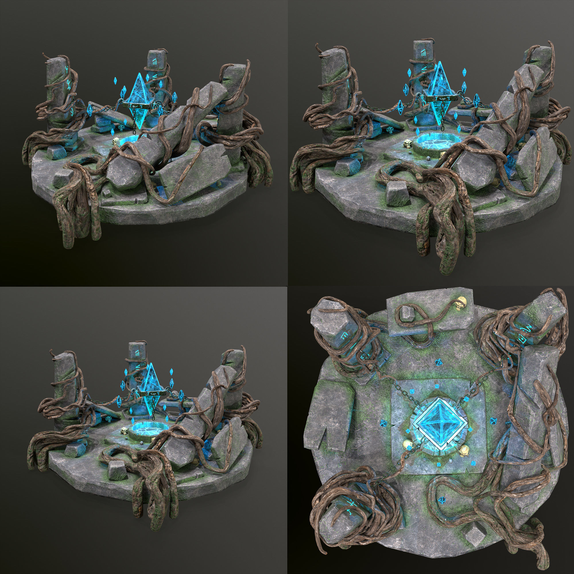 Magic Crystal Low-poly 3D model_16