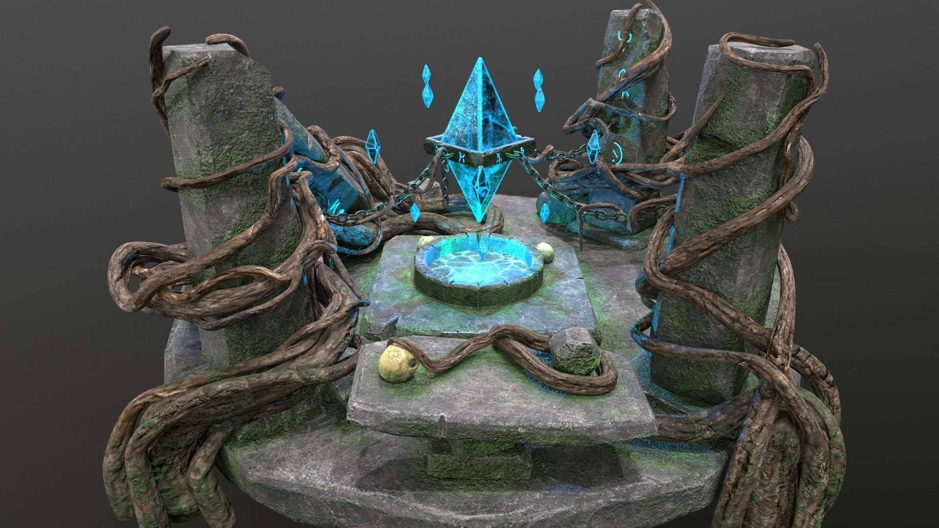 Magic Crystal Low-poly 3D model_3