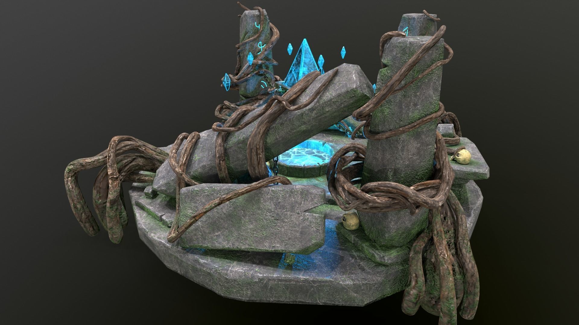 Magic Crystal Low-poly 3D model_4