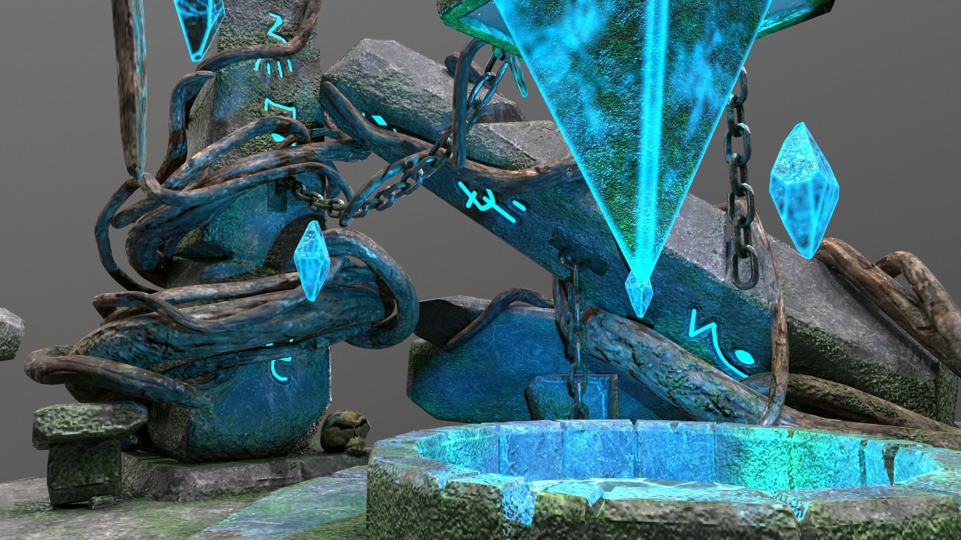 Magic Crystal Low-poly 3D model_12