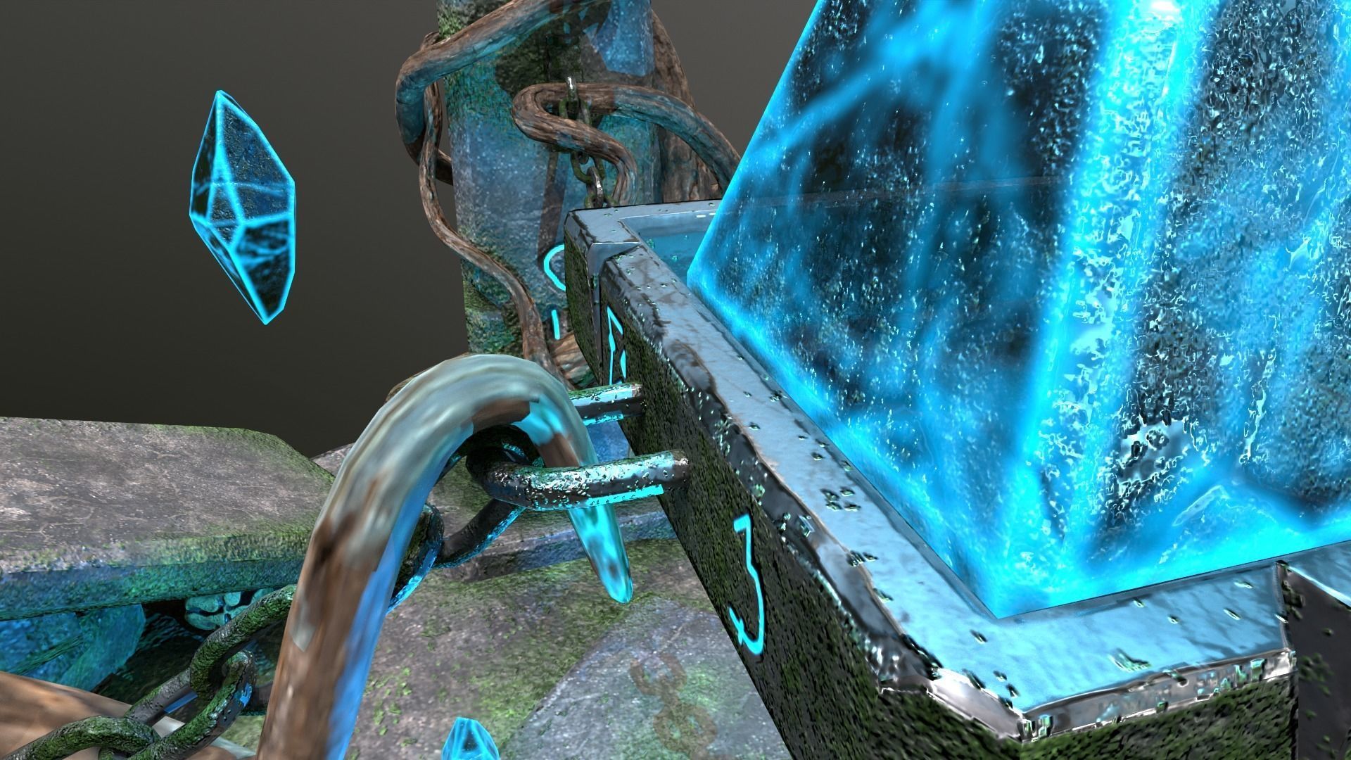 Magic Crystal Low-poly 3D model_10