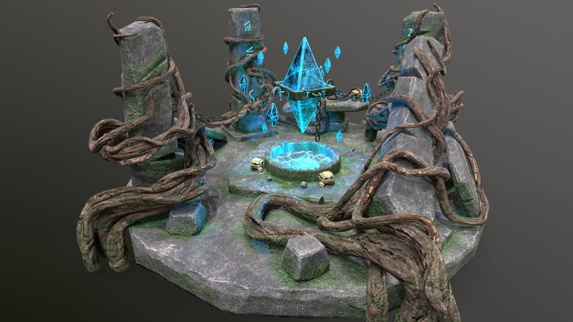 Magic Crystal Low-poly 3D model_18