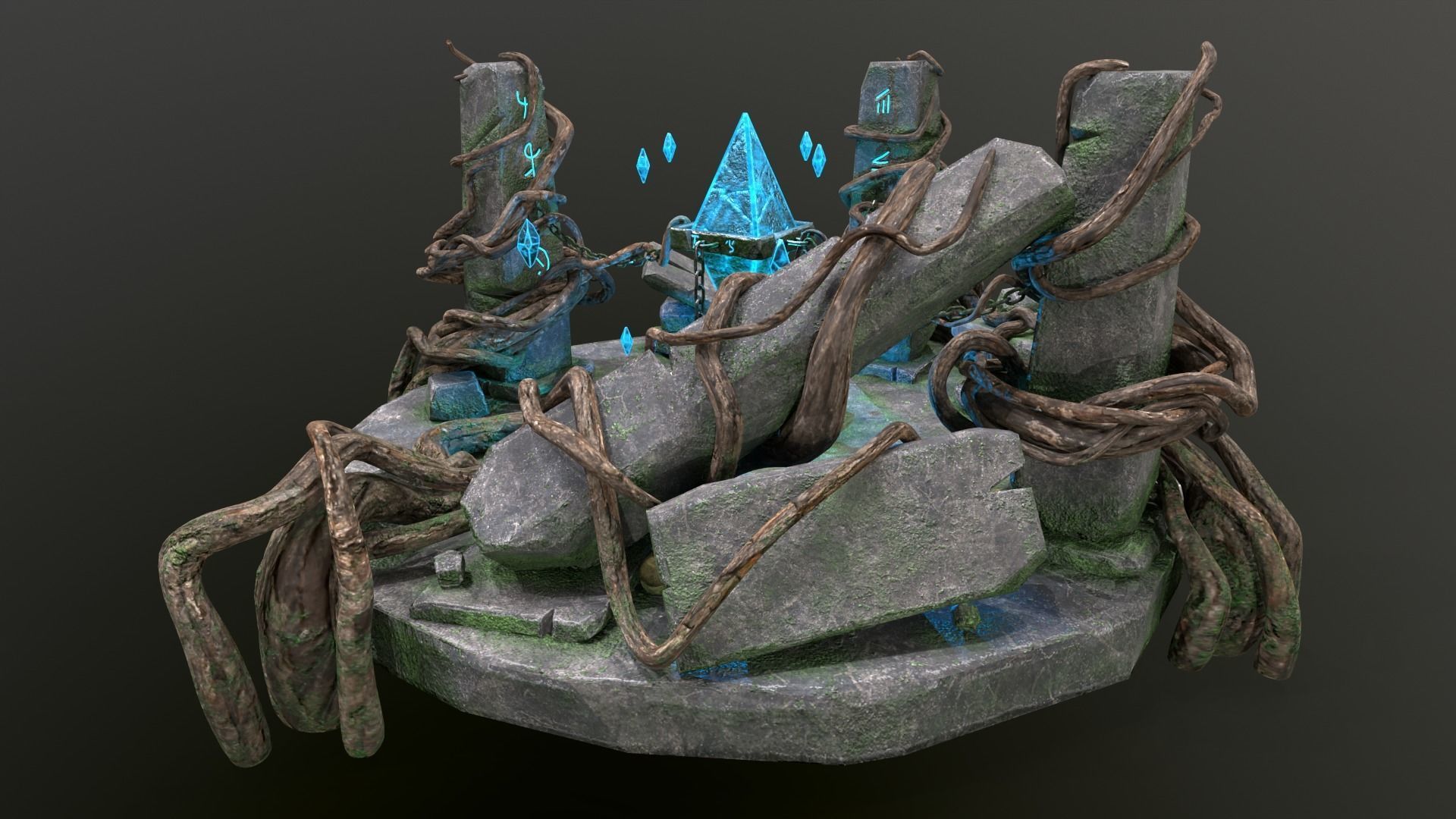 Magic Crystal Low-poly 3D model_17