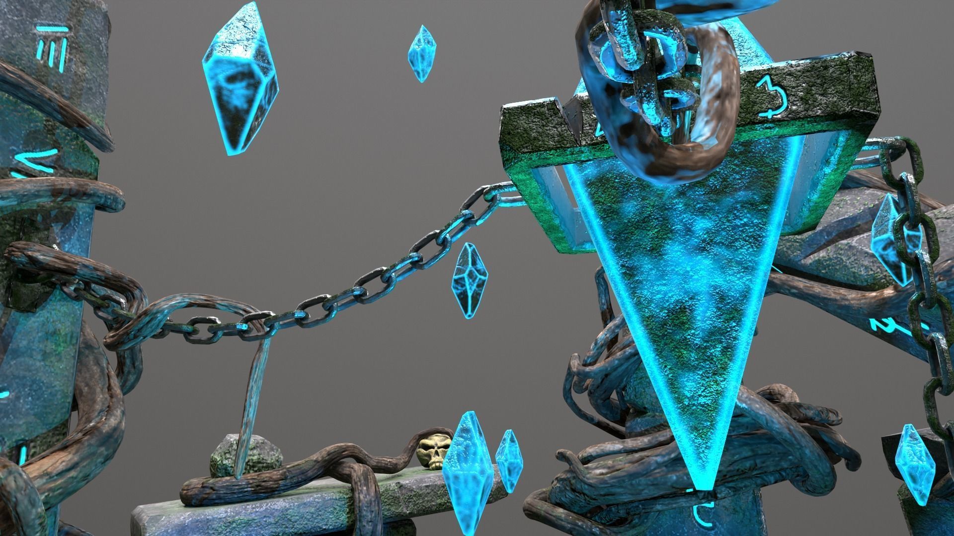 Magic Crystal Low-poly 3D model_9