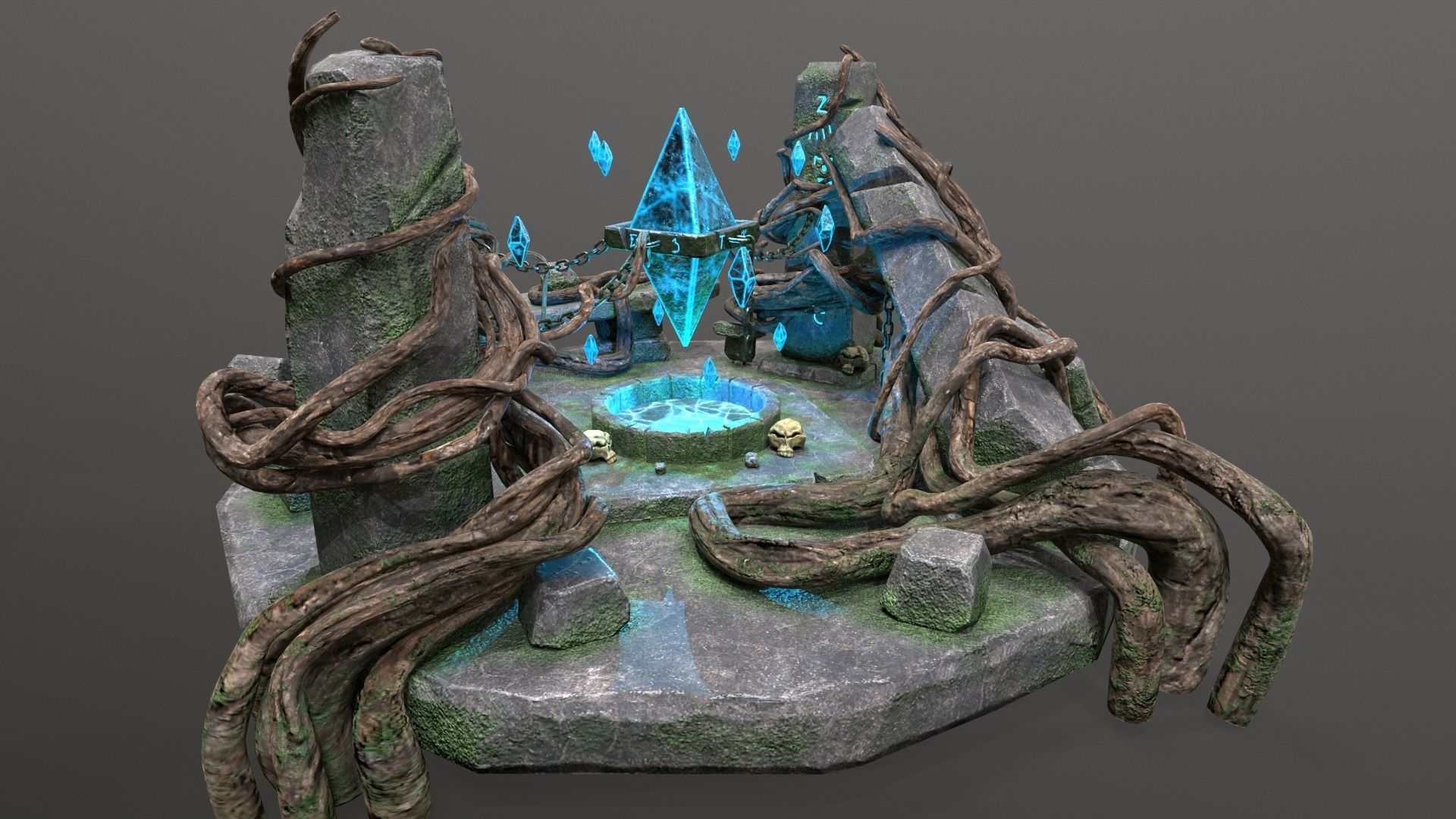 Magic Crystal Low-poly 3D model_19