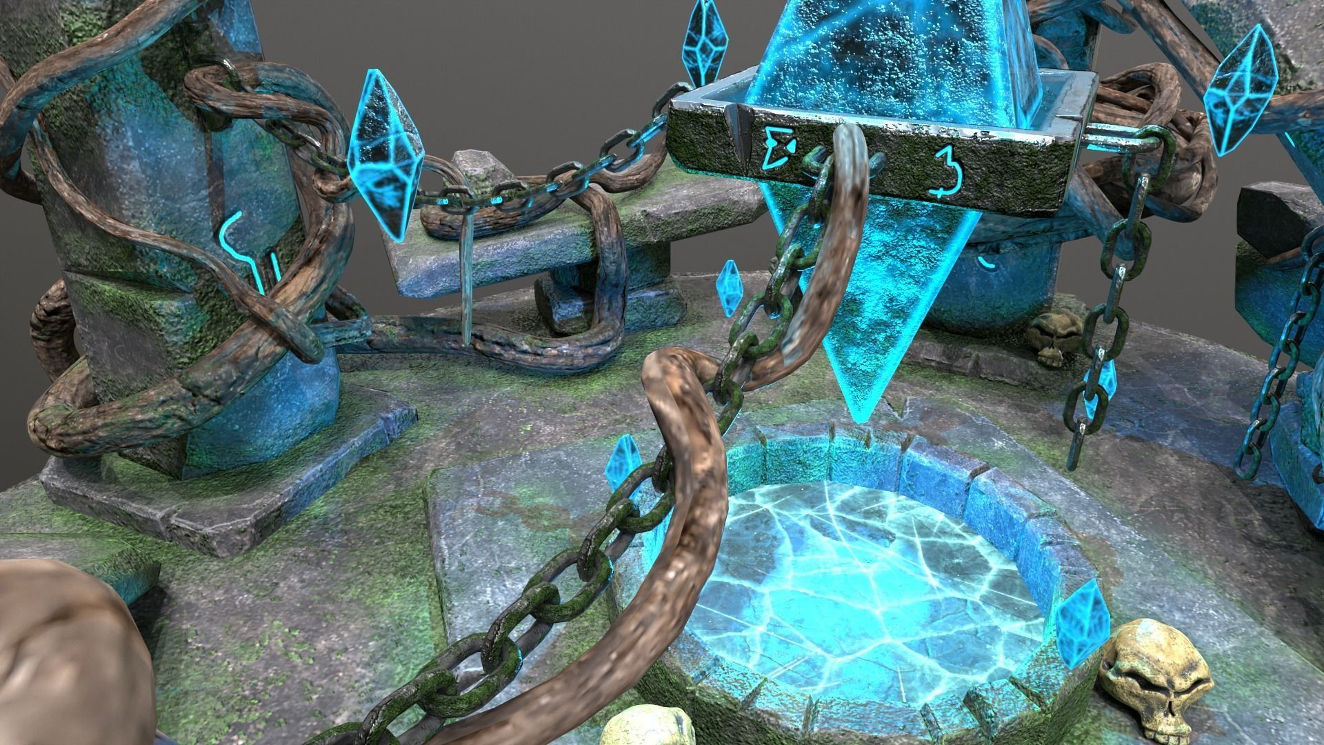 Magic Crystal Low-poly 3D model_8