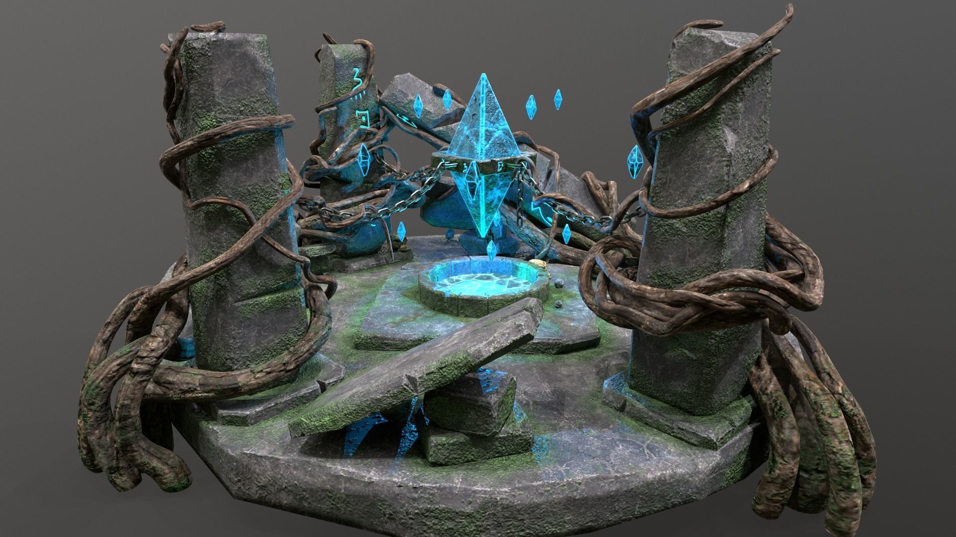 Magic Crystal Low-poly 3D model_20