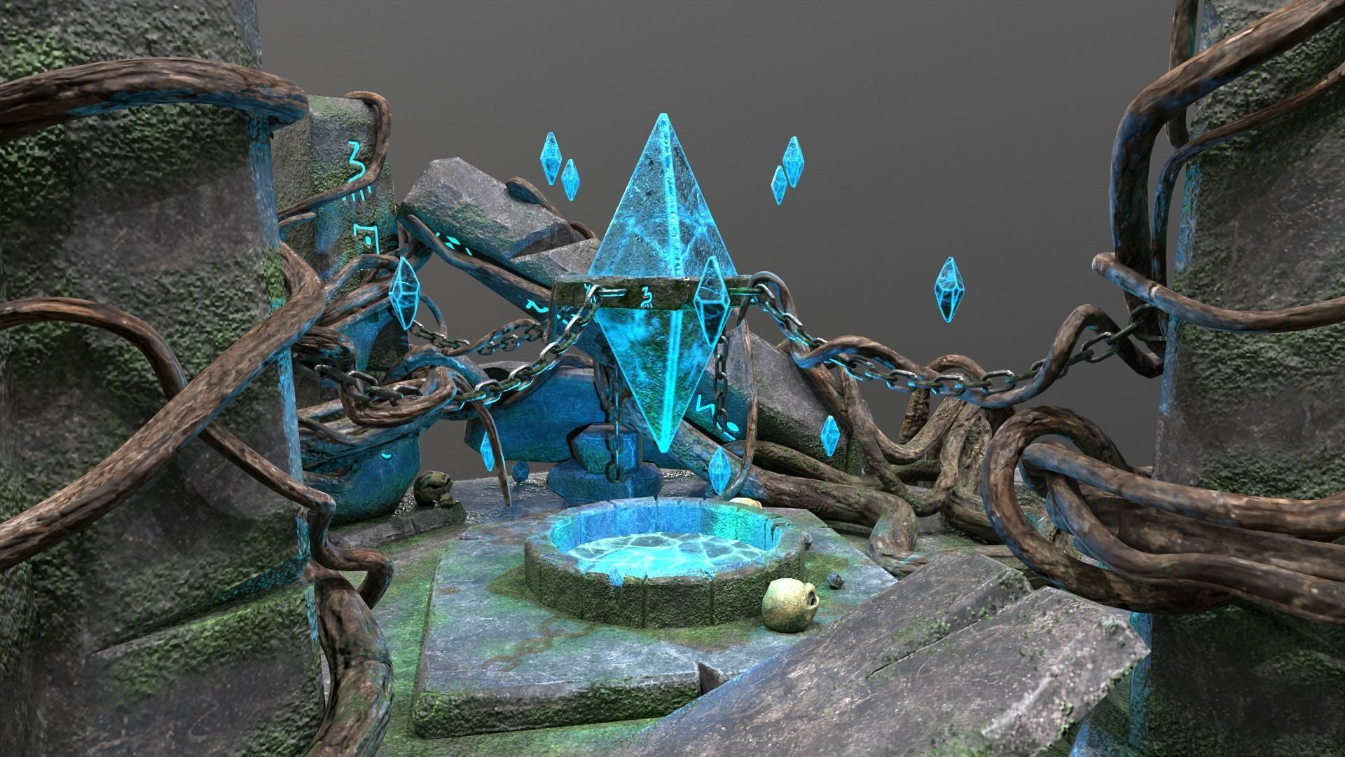 Magic Crystal Low-poly 3D model_21