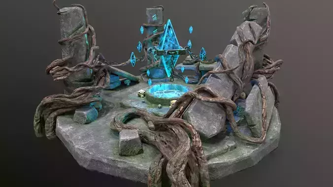 Magic Crystal Low-poly 3D model
