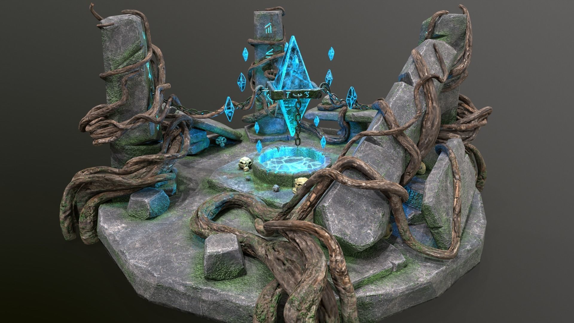Magic Crystal Low-poly 3D model_15