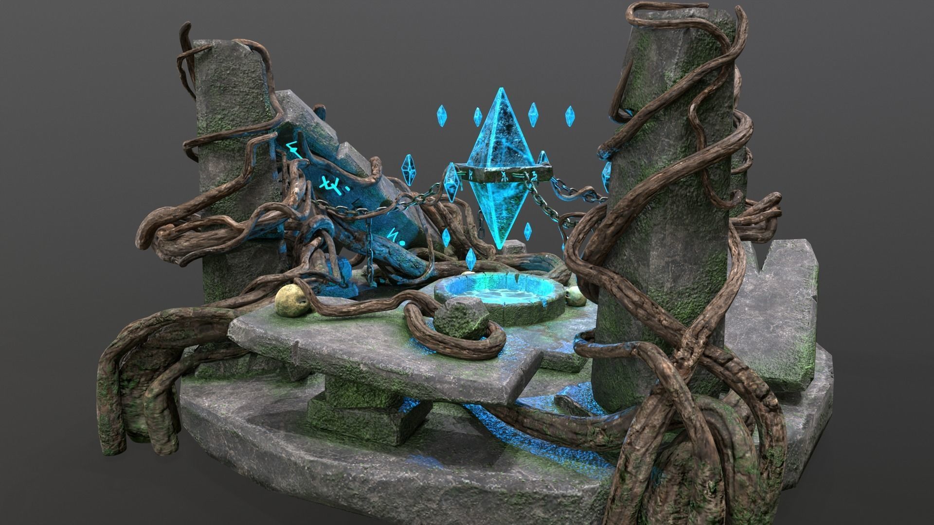 Magic Crystal Low-poly 3D model_22