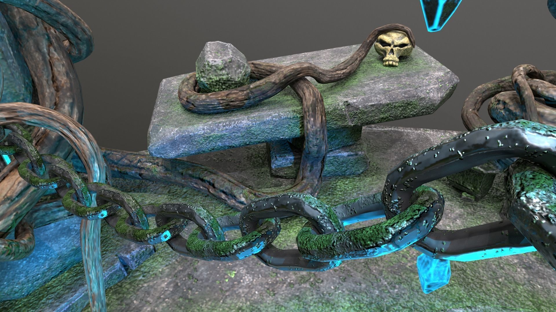 Magic Crystal Low-poly 3D model_11