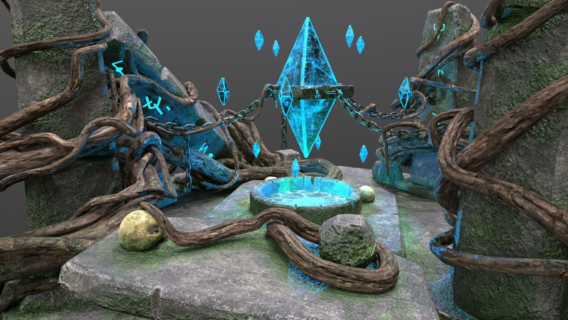 Magic Crystal Low-poly 3D model_23