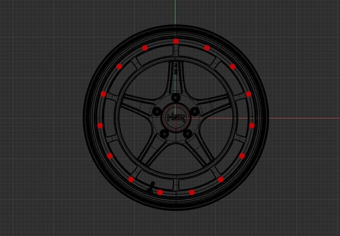 HSR Rai S4 3 Piece Rims wheels 3D model_10