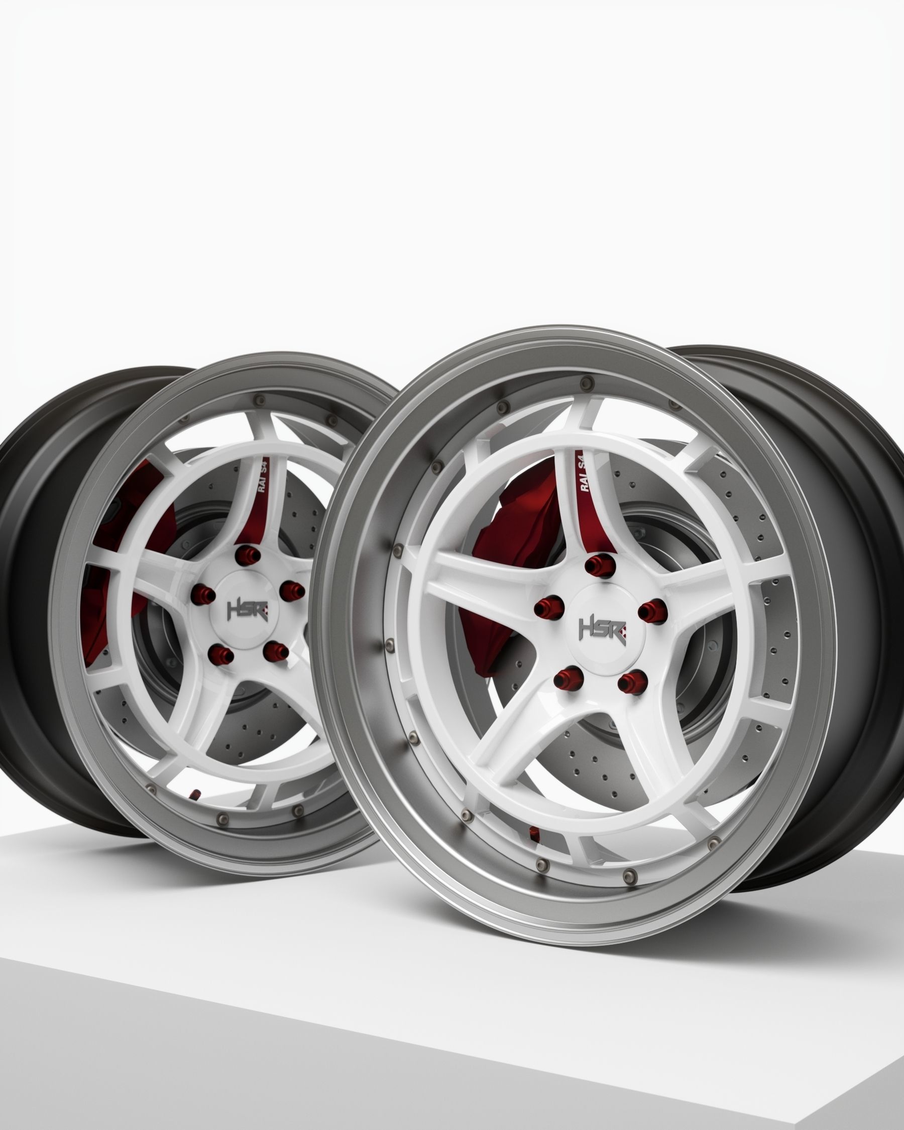 HSR Rai S4 3 Piece Rims wheels 3D model_4