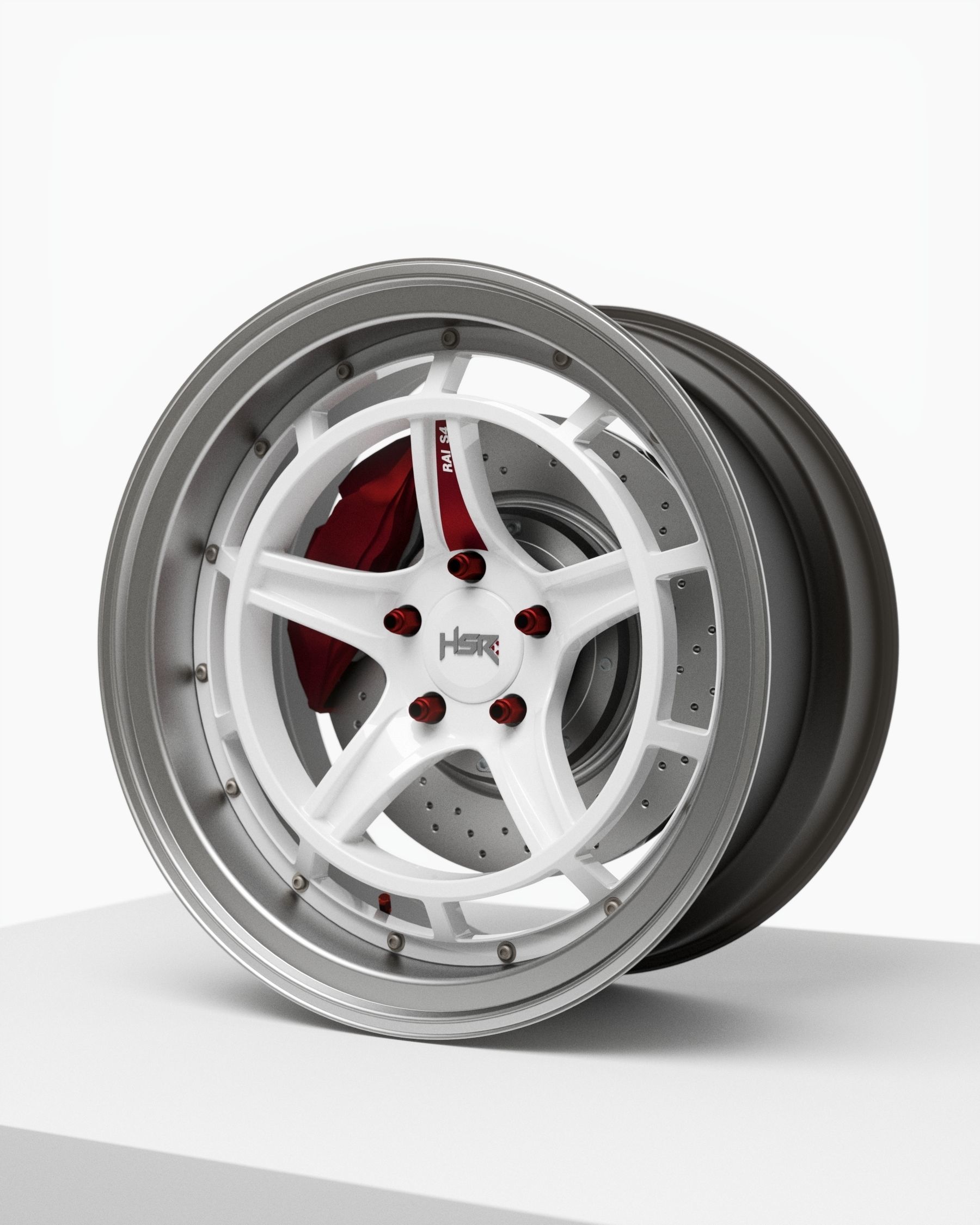 HSR Rai S4 3 Piece Rims wheels 3D model_2