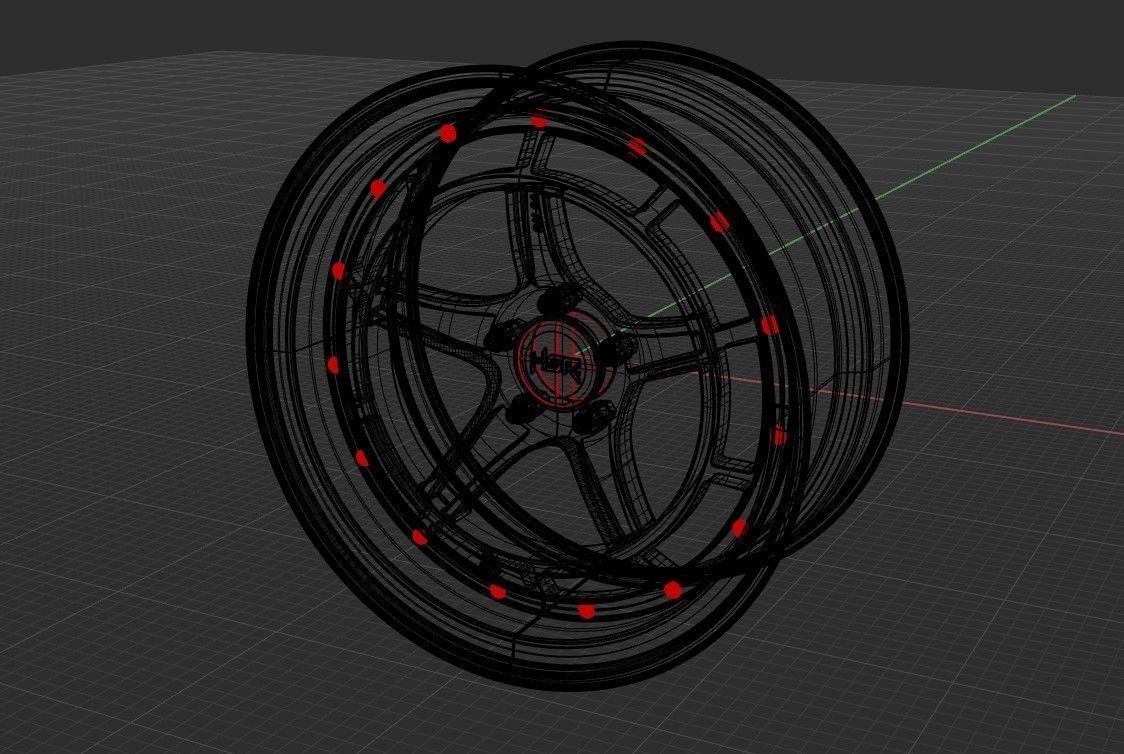 HSR Rai S4 3 Piece Rims wheels 3D model_8