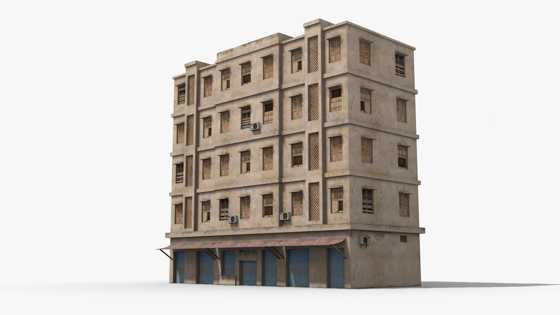 Arab Middle East Building x8 Low-poly 3D model_2