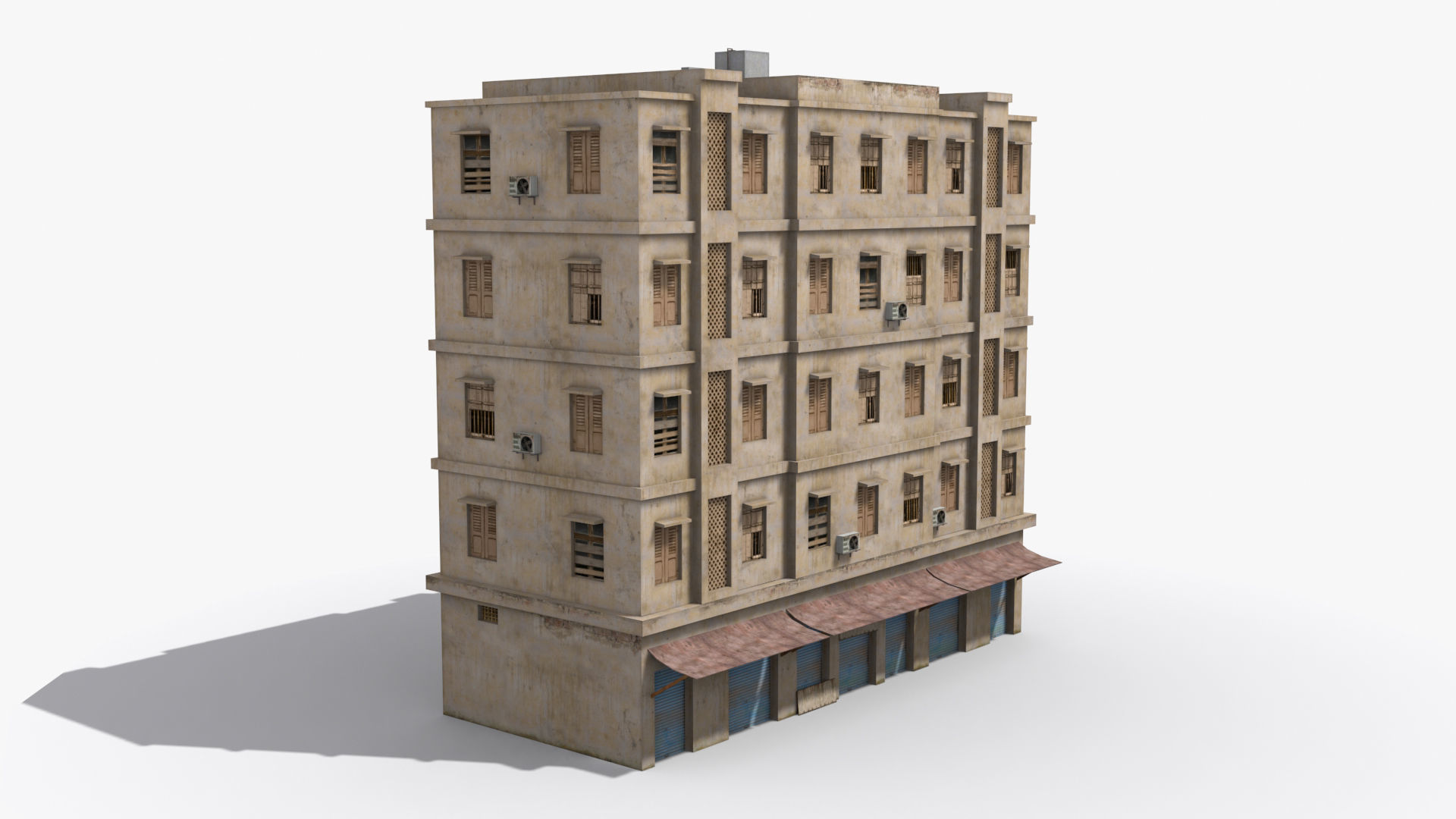 Arab Middle East Building x8 Low-poly 3D model_5