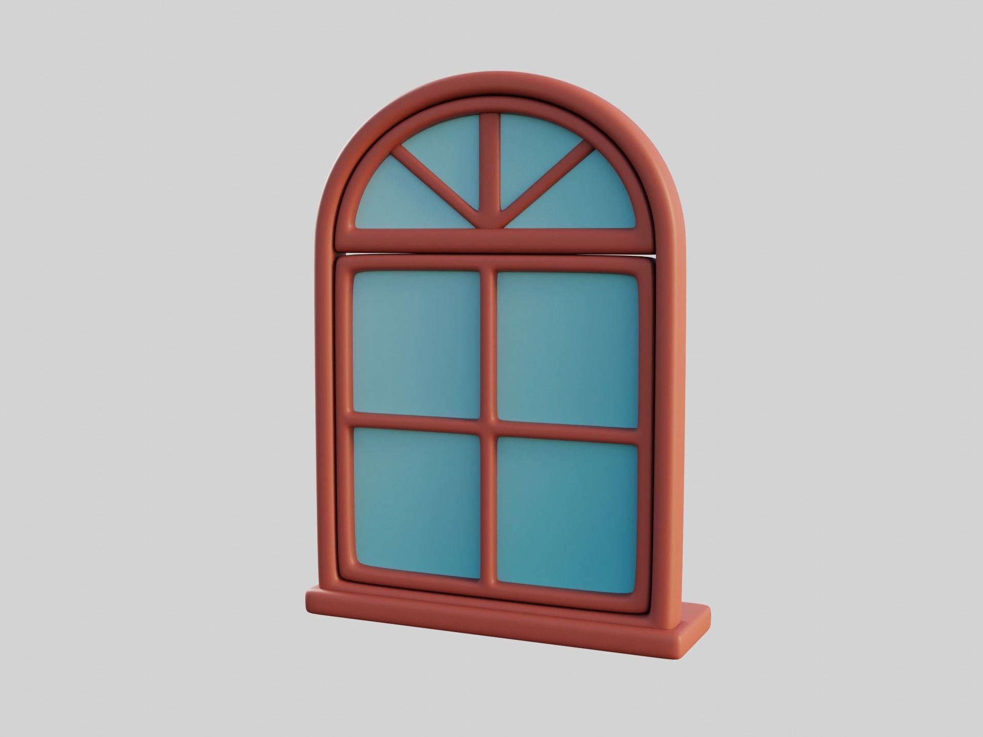 Cartoon Window 13a 3D model_4