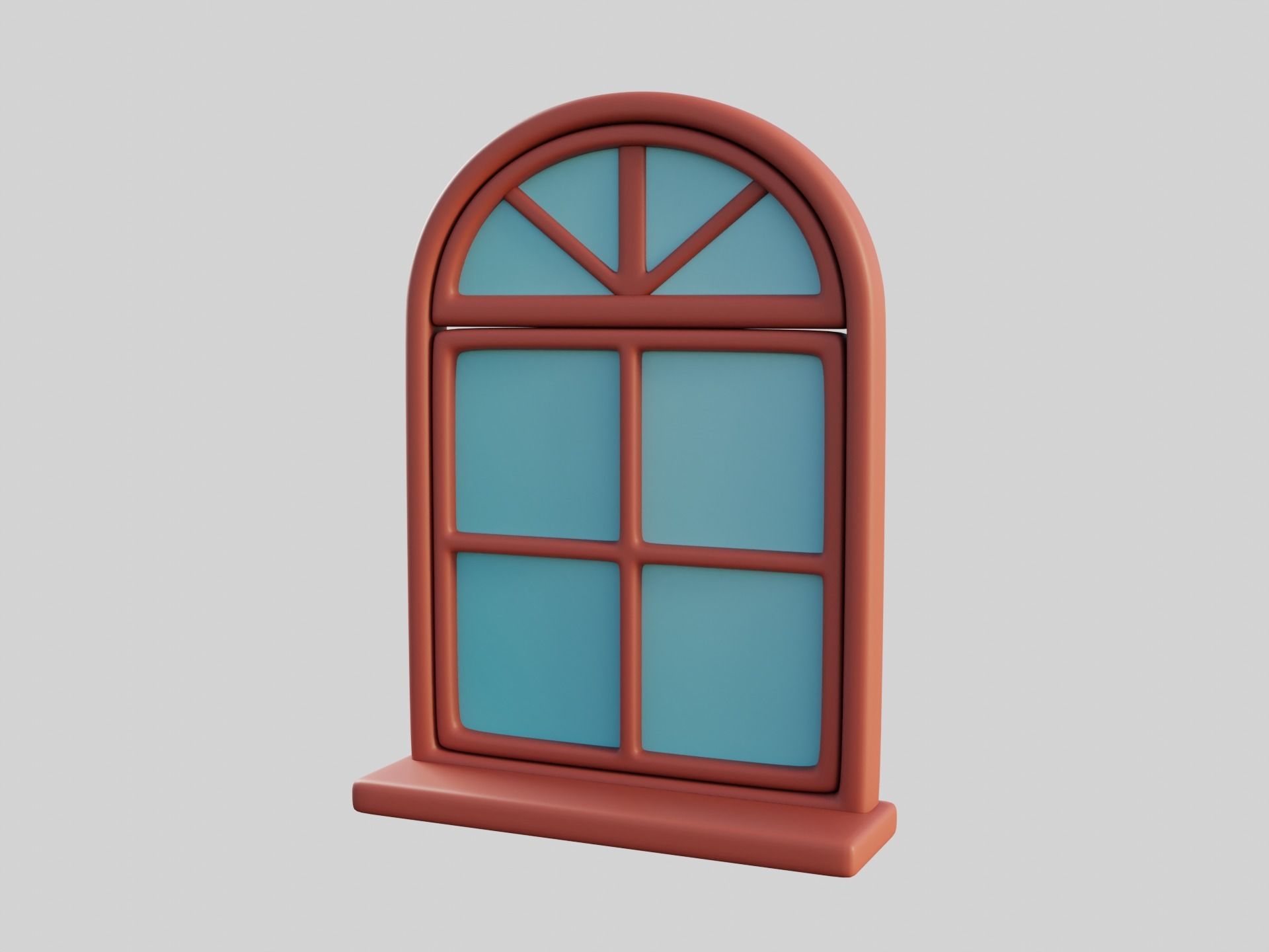 Cartoon Window 13a 3D model_9