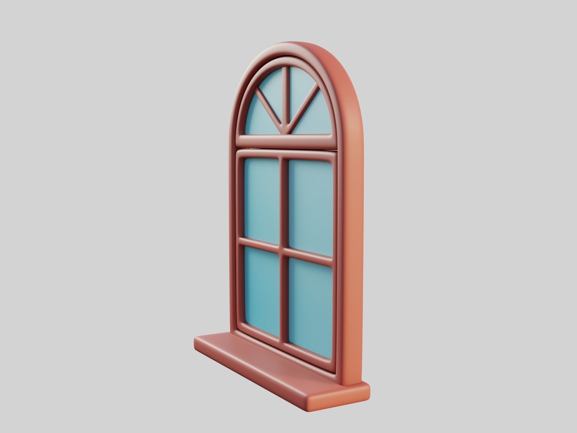 Cartoon Window 13a 3D model_8