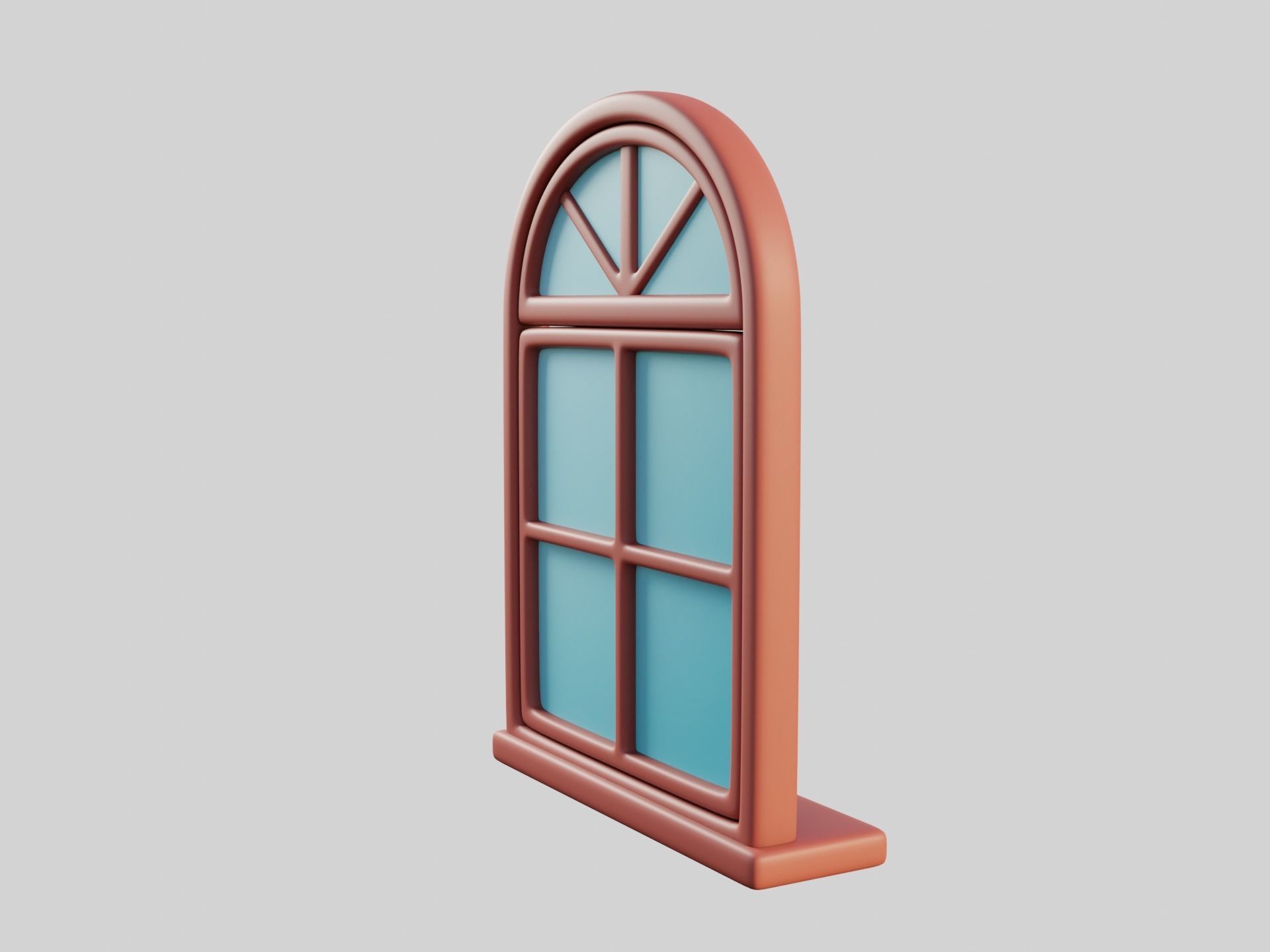 Cartoon Window 13a 3D model_3