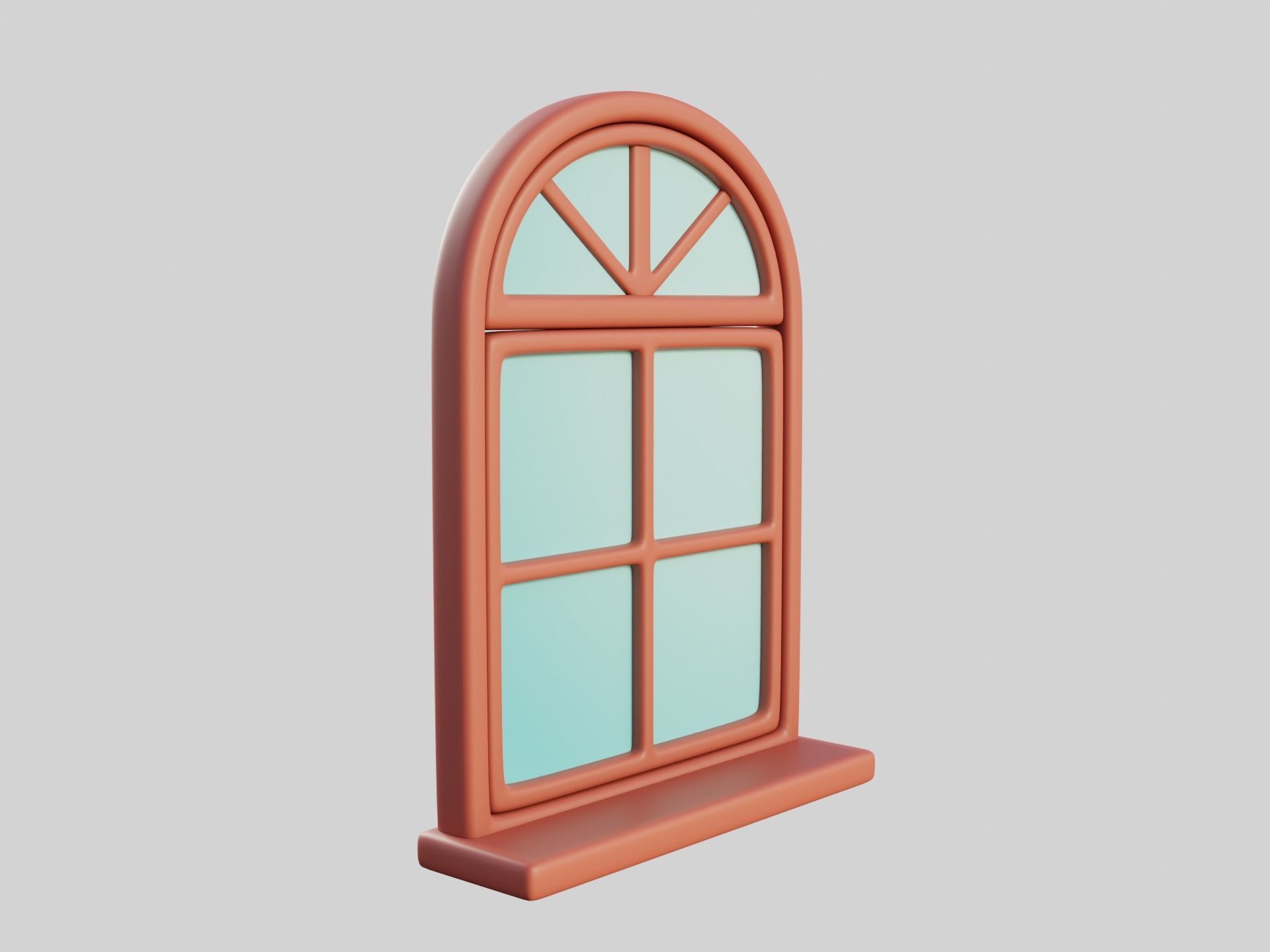 Cartoon Window 13a 3D model_1