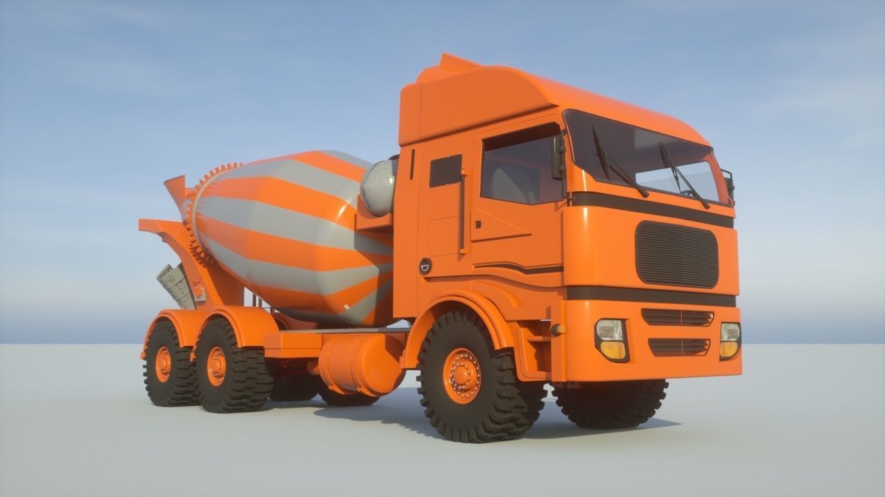  Concrete Mixer Turck model 3D model_2