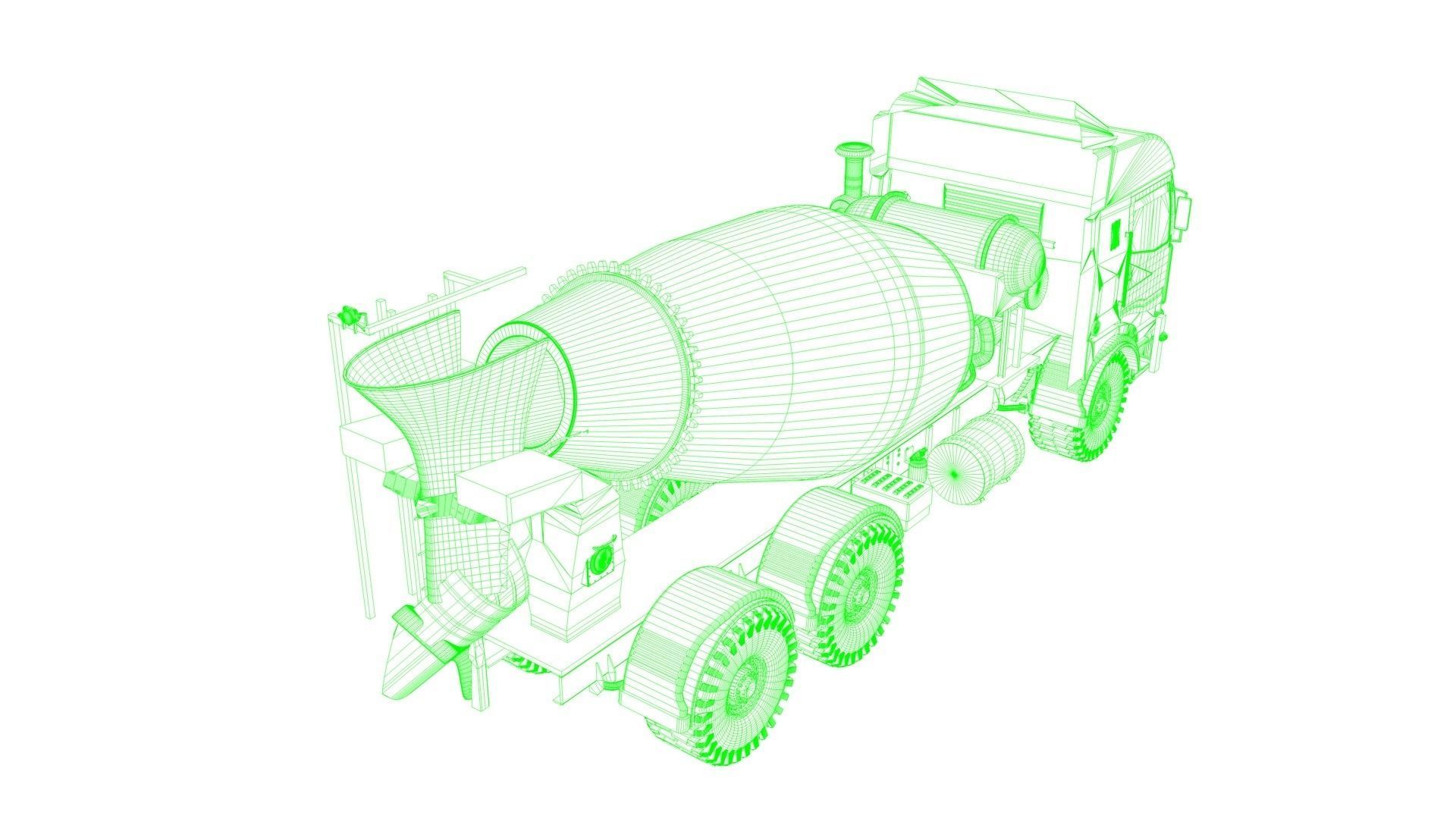  Concrete Mixer Turck model 3D model_10