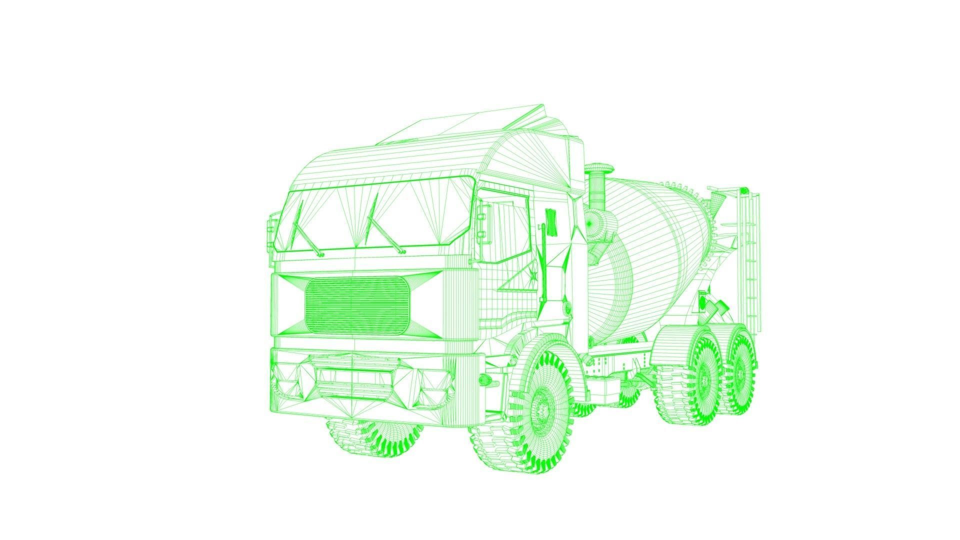  Concrete Mixer Turck model 3D model_8