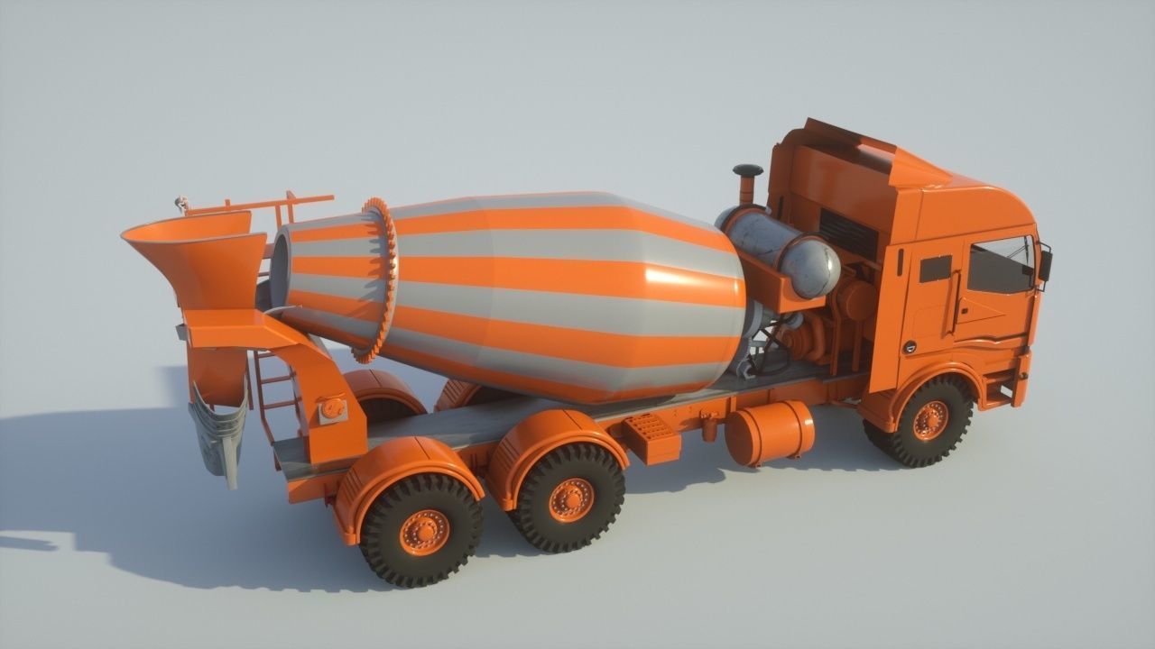  Concrete Mixer Turck model 3D model_1