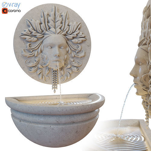 Green Woman Stone Water Feature - Fountain 3D model