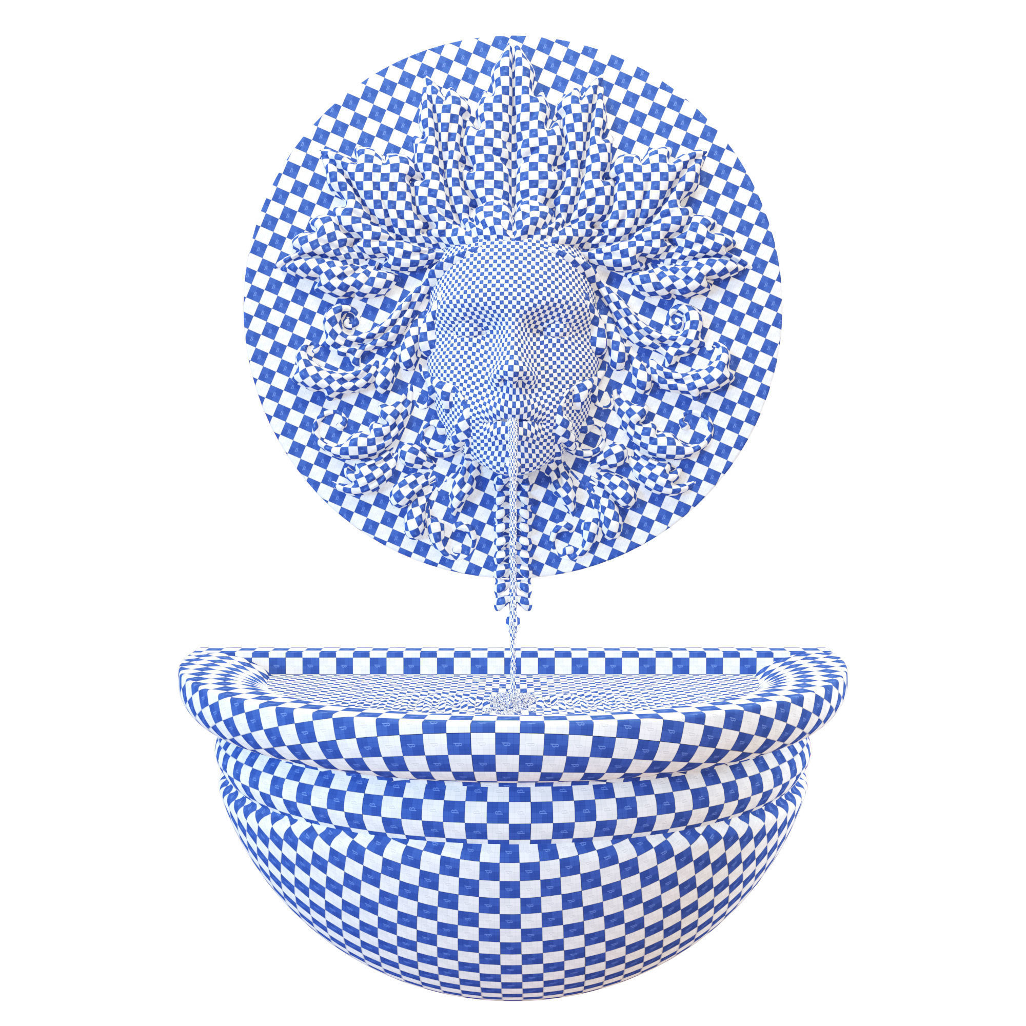 Green Woman Stone Water Feature - Fountain 3D model_4